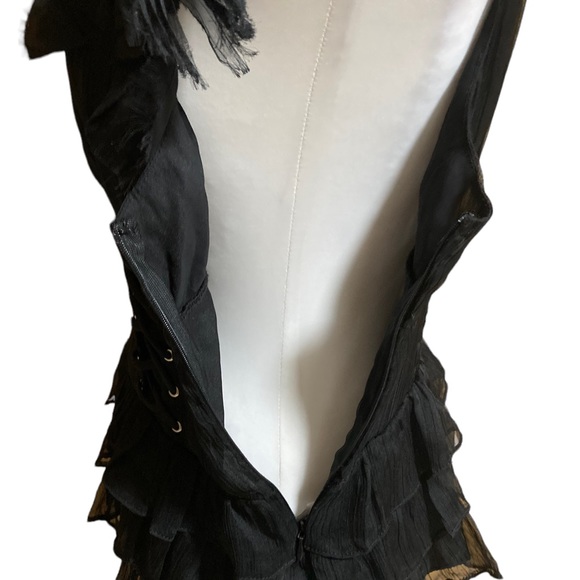 Do & Be women’s one shoulder black blouson style corset top. - Picture 5 of 14